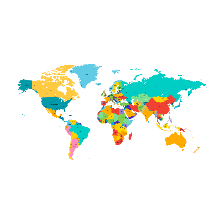 color map of the united states in PNG image