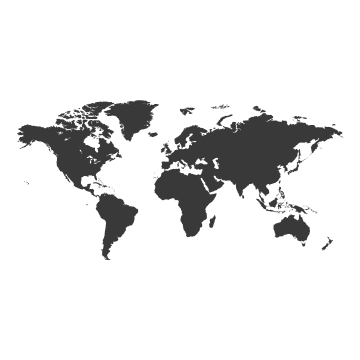 flat world map with black color