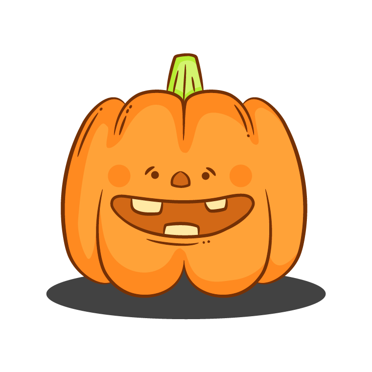 happy pumpkin face drawing by illustration