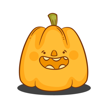 happy pumpkin face drawing in yellow color