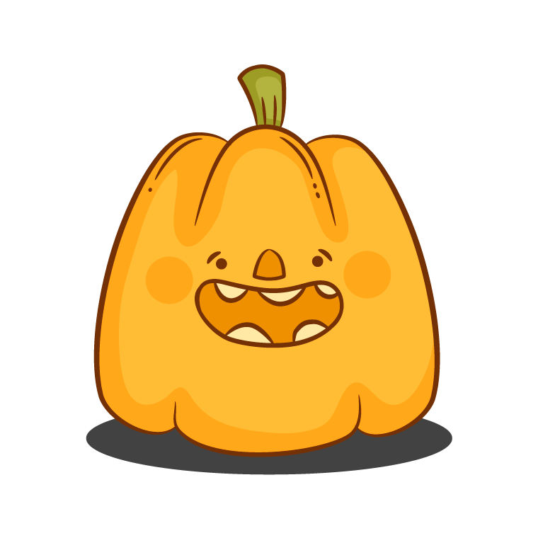 happy pumpkin face drawing in yellow color