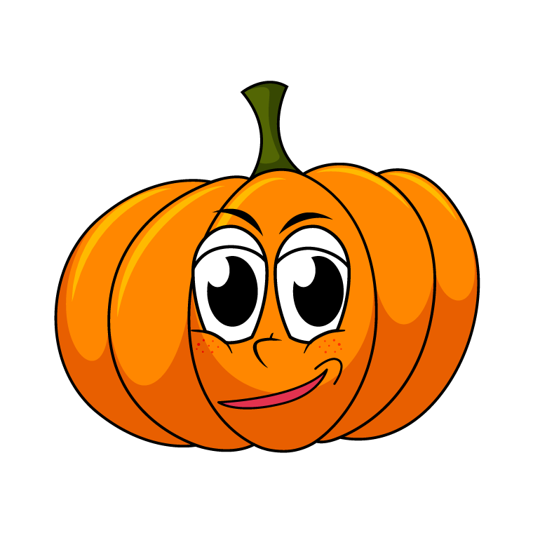 pumpkin emoji with happy face