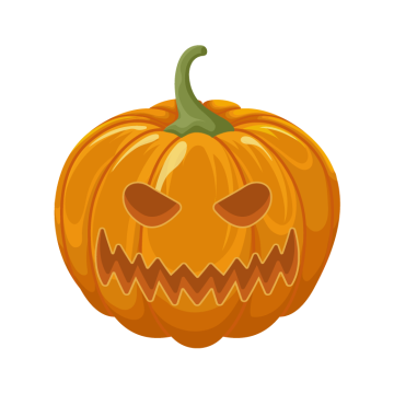 pumpkin halloween cartoon in yellow color