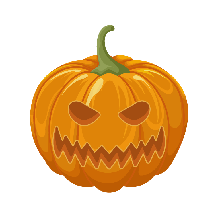 pumpkin halloween cartoon in yellow color