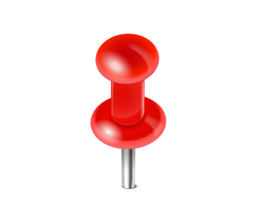 push pin in red color of global map