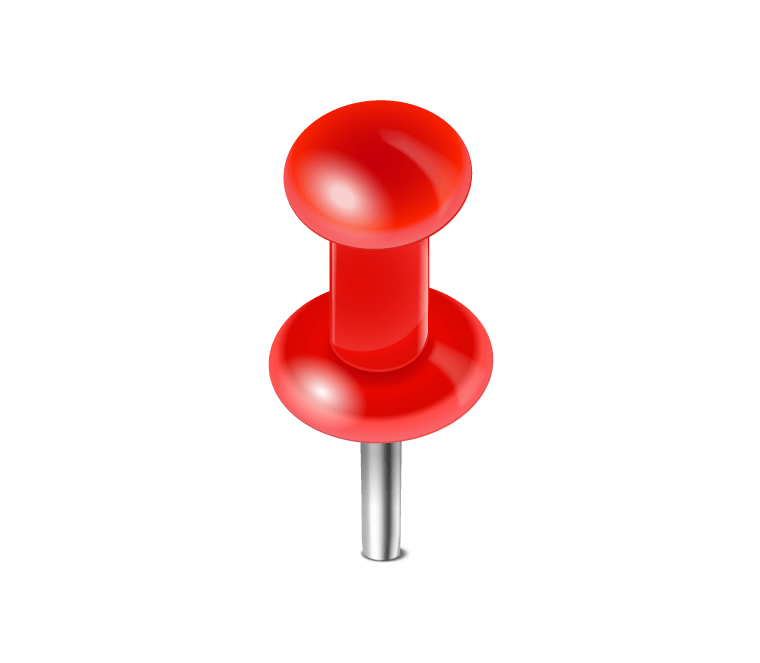push pin in red color of global map