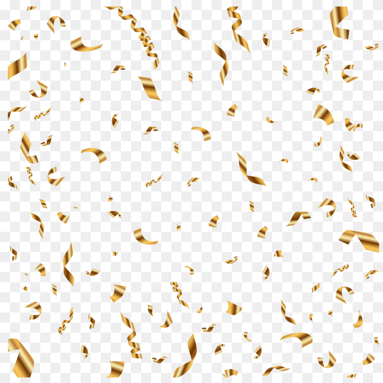 Birthday Gold Confetti Transparent Background png