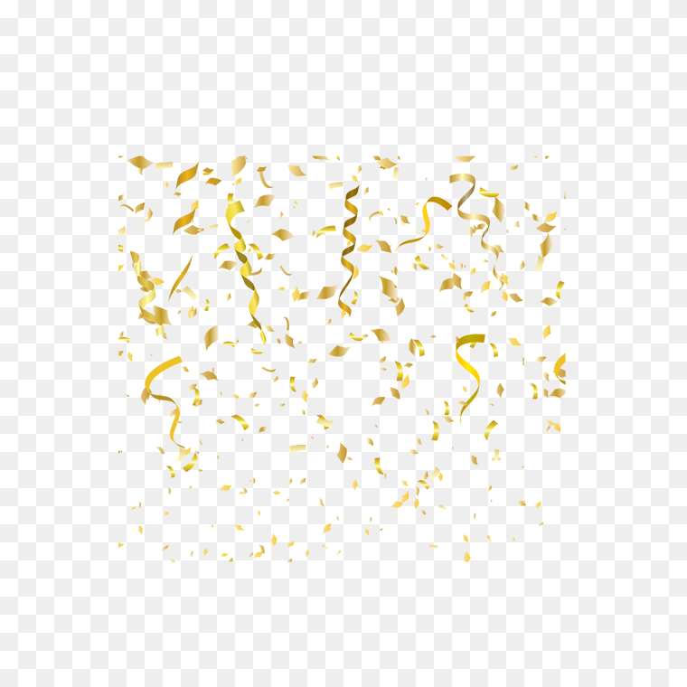 Color Banding Gold Confetti Transparent Background
