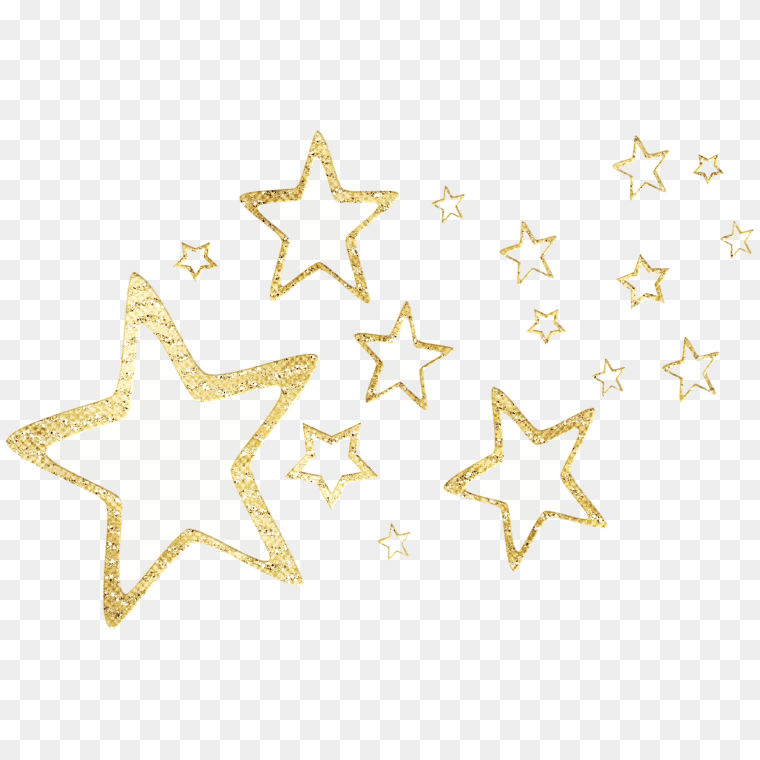 Foil Glitter Stars - Gold Confetti Transparent Background