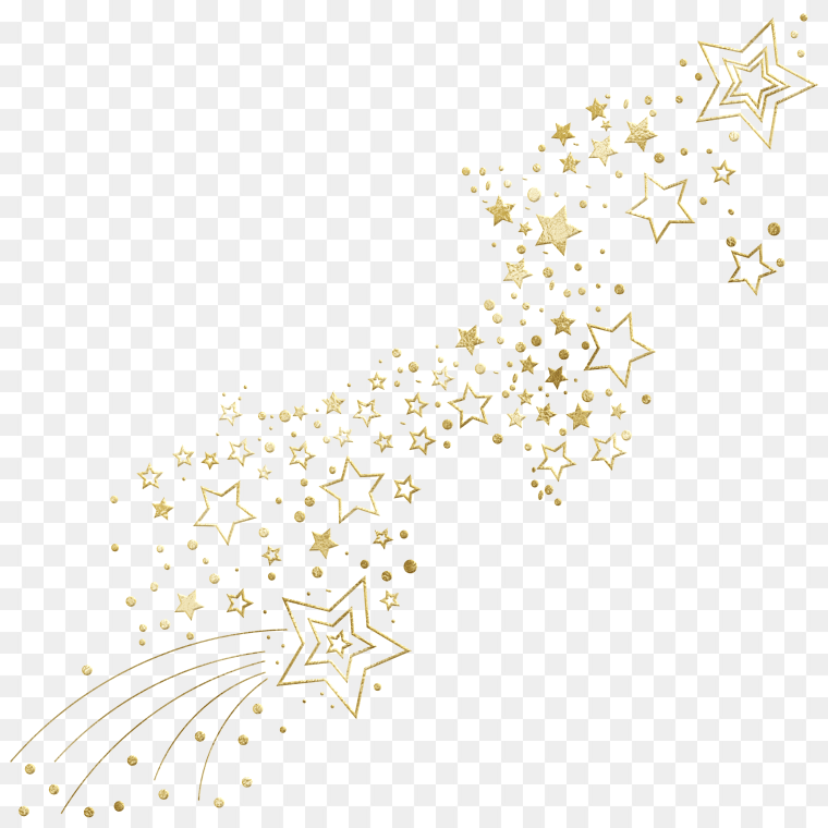 Glitter Star Scatter - Gold Confetti Transparent Background