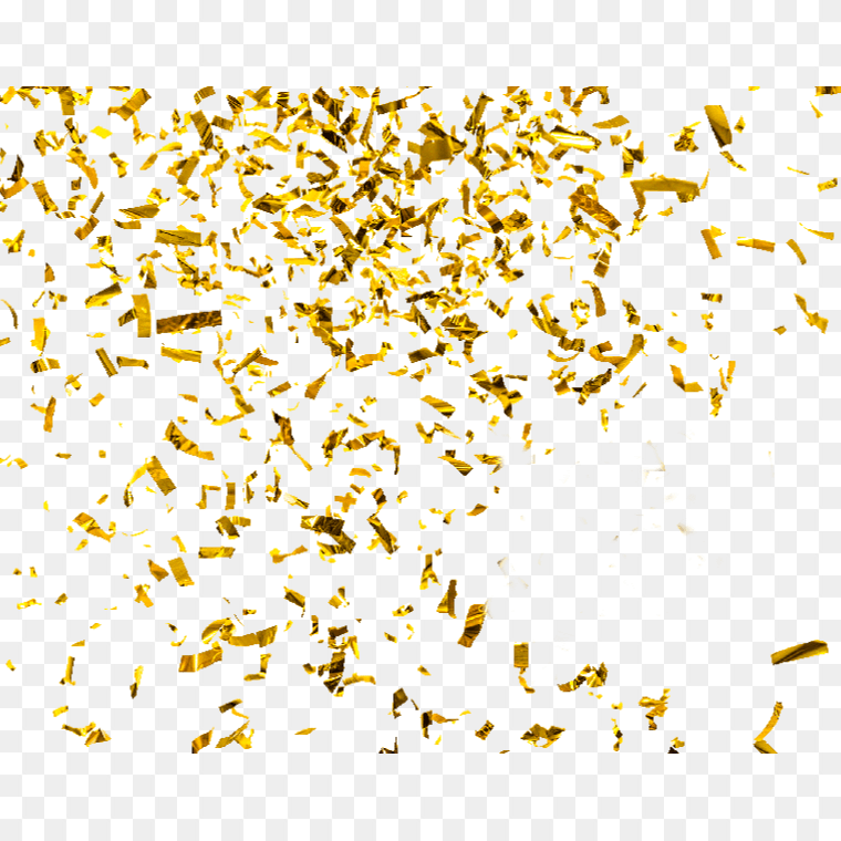 Gold Confetti Graphy Transparent Background