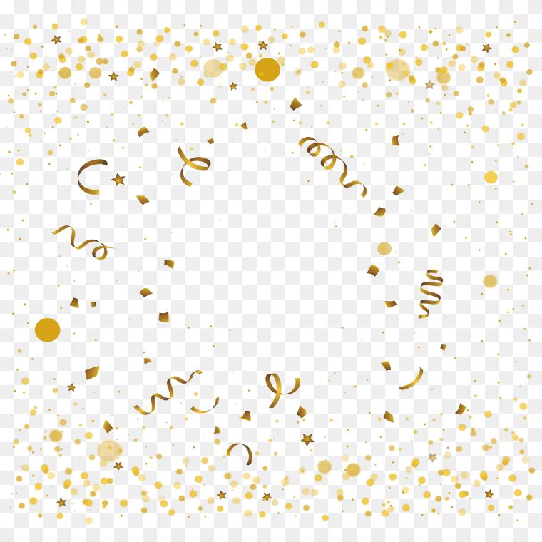 Gold Confetti Illustration Transparent Background
