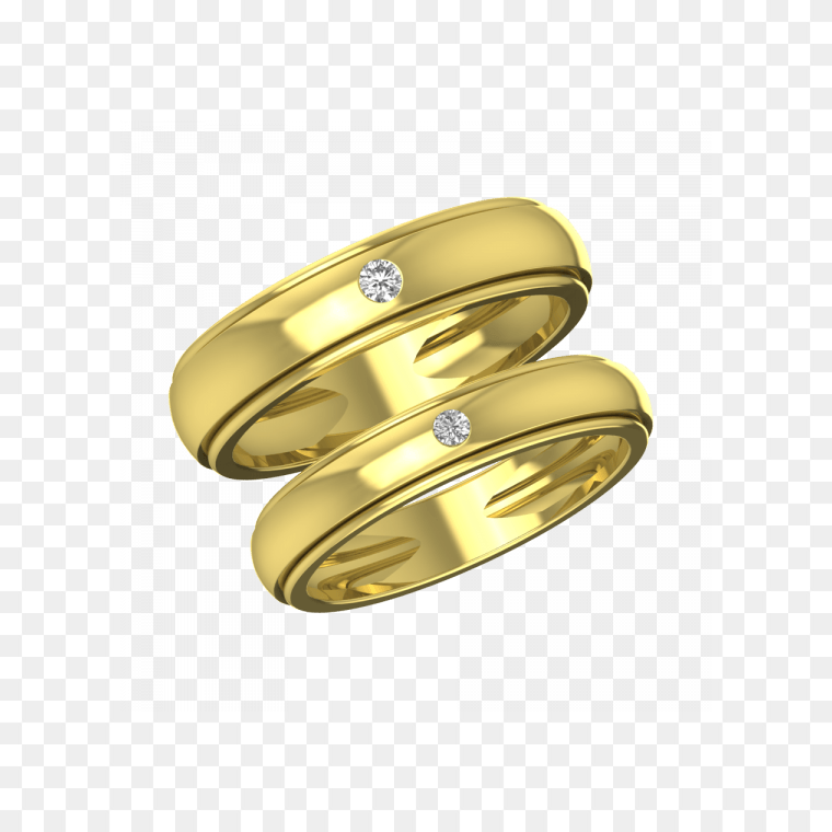 Golden Color Couple Wedding Ring Transparent Background