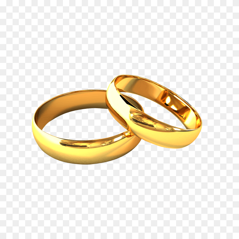 Lovely Cople Gold Wedding Ring Transparent Background