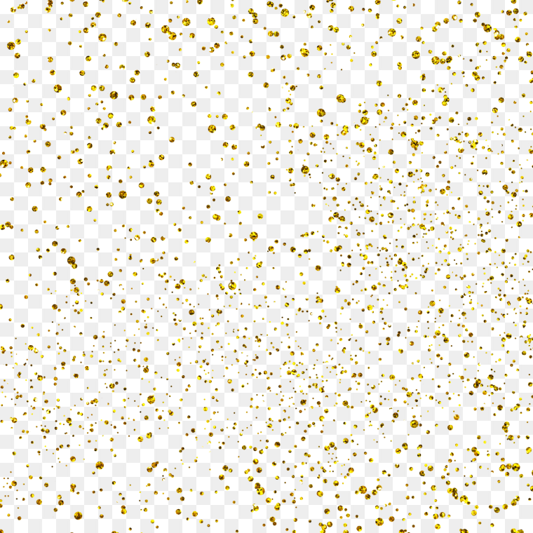 New Gleaming Gold Confetti Transparent Background