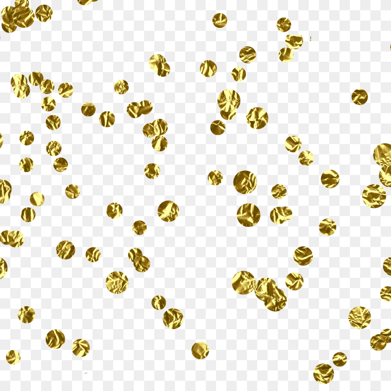 Paper Confetti Gold Transparent Background