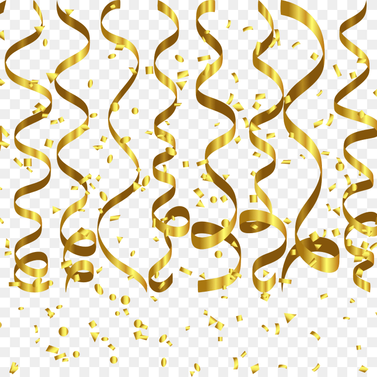 Party Celebration Gold Confetti Transparent Background
