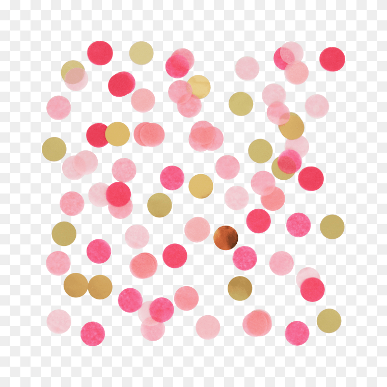 Pink And Gold Color Confetti Clipart Transparent Background