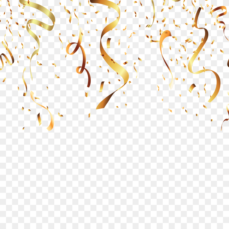 Ribbon Gold Confetti Transparent Background