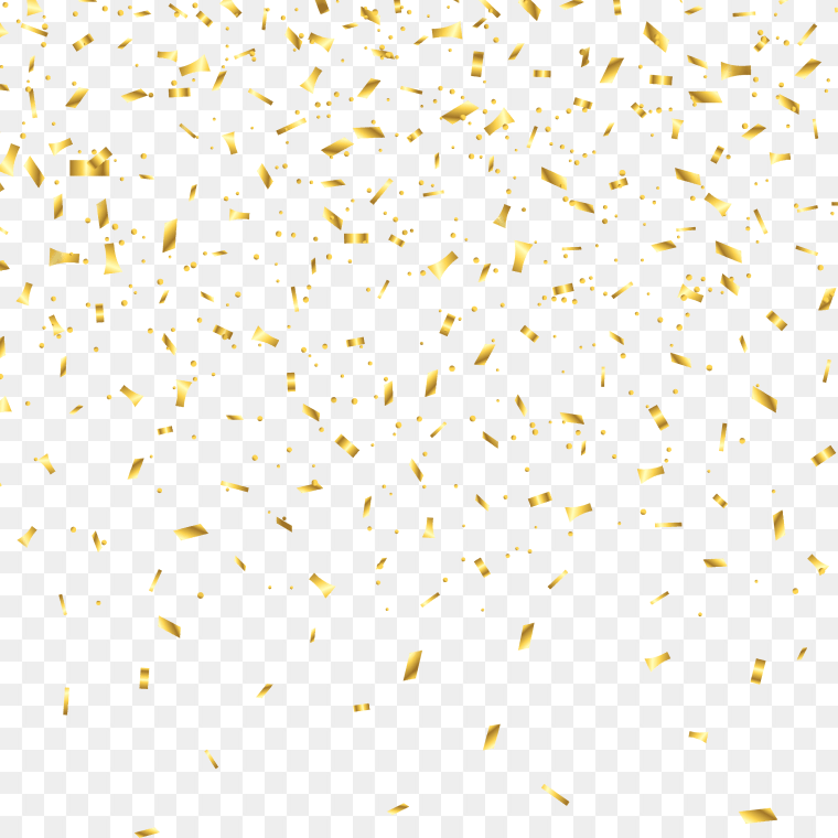 Square Gradient Color Gold Confetti Transparent Background