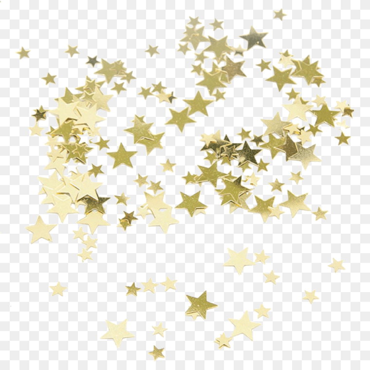 Star Art Gold Confetti Transparent Background