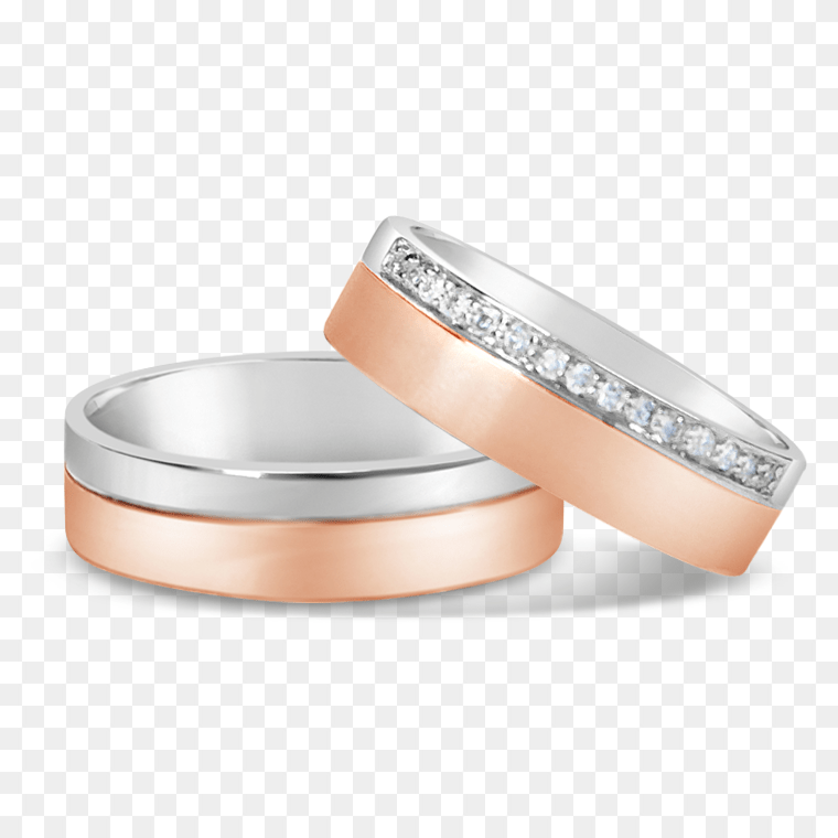 Titanium and Adamant Wedding Ring Transparent Background