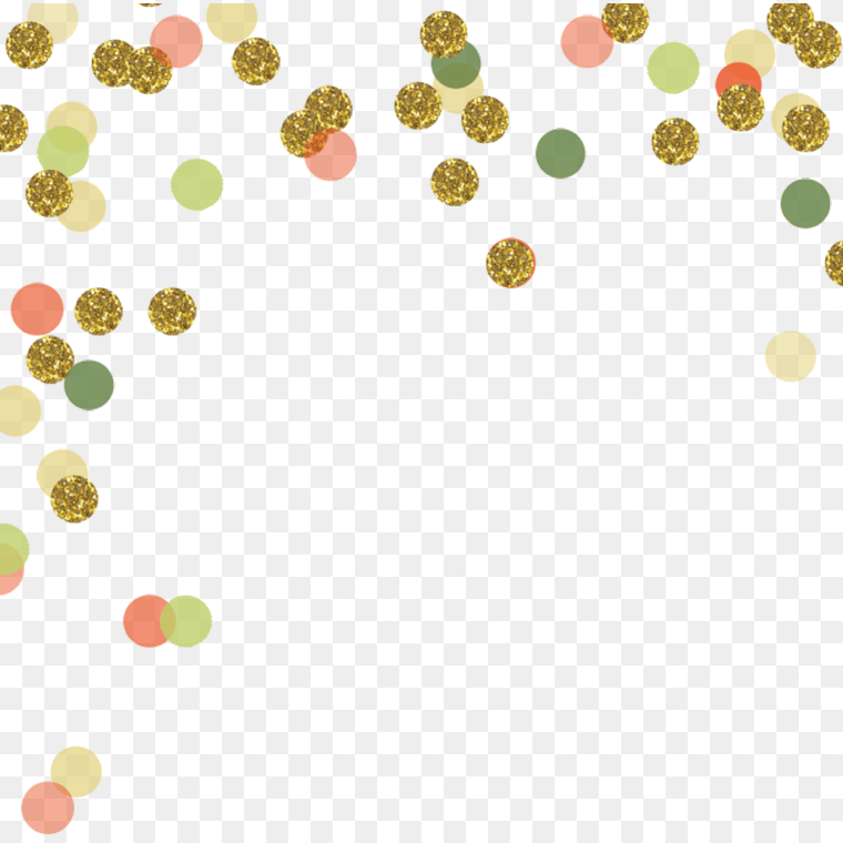 Yellow And Green Gold Confetti Transparent Background