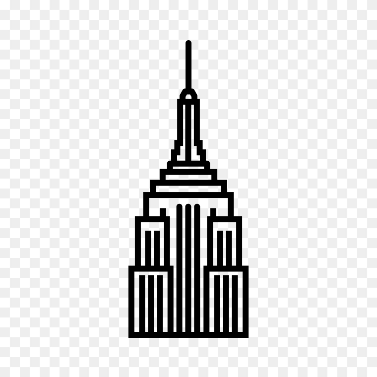 Empire State Building Icon Transparent Background