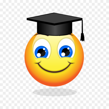 Emoji in graduation student hat icon transparent background