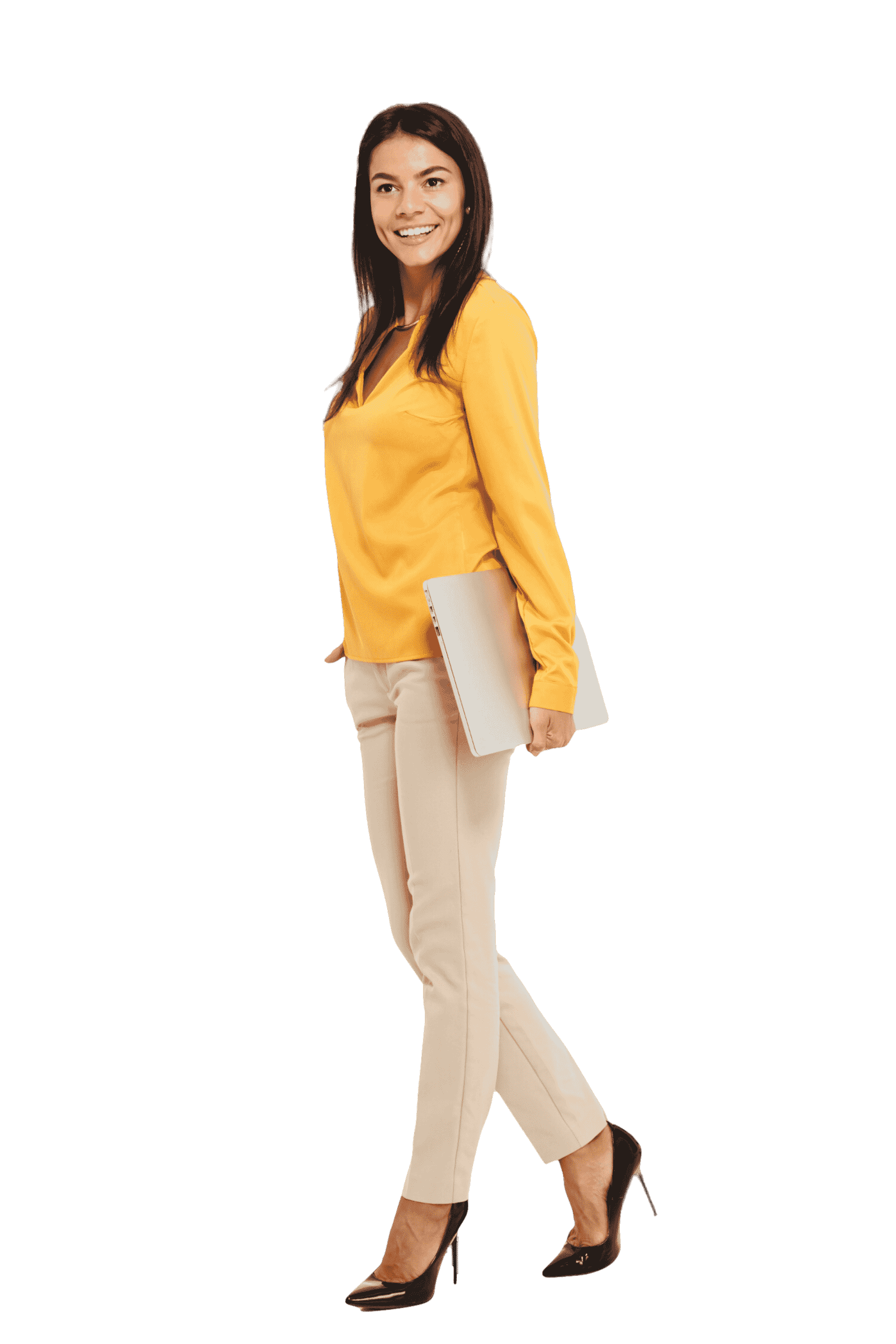 Full length portrait happy woman transparent image,Full length portrait of an attractive happy woman