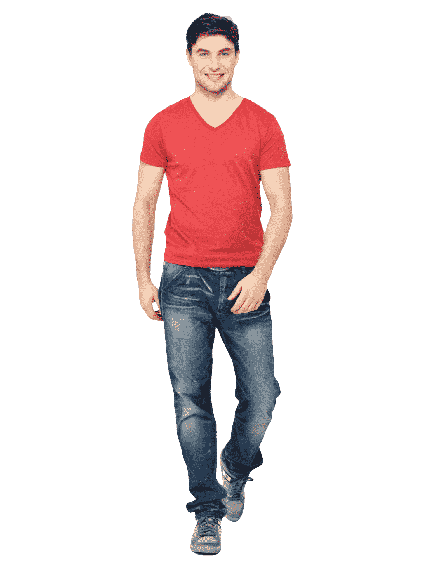 Red T-shirt Man Transparent PNG Image Free Download