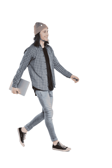 Hipster Walking  Man Transparent Image,,Hipster walking with laptop