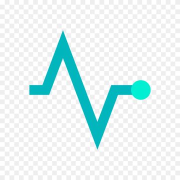 Heart pulse icon in cyan color free PNG for medical and health projects