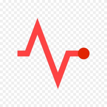 Heart pulse icon in red color free PNG image for health projects