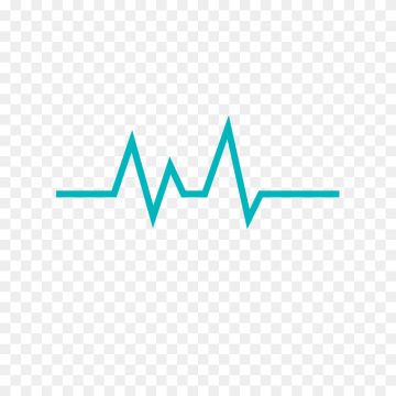 Heart rate pulse icon in bright cyan color free PNG for health projects